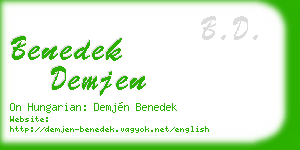 benedek demjen business card
